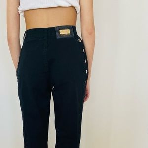 VINTAGE LAWMAN WESTERN BLACK DENIM WASH HIGH WAISTED 5 BUTTON JEANS.